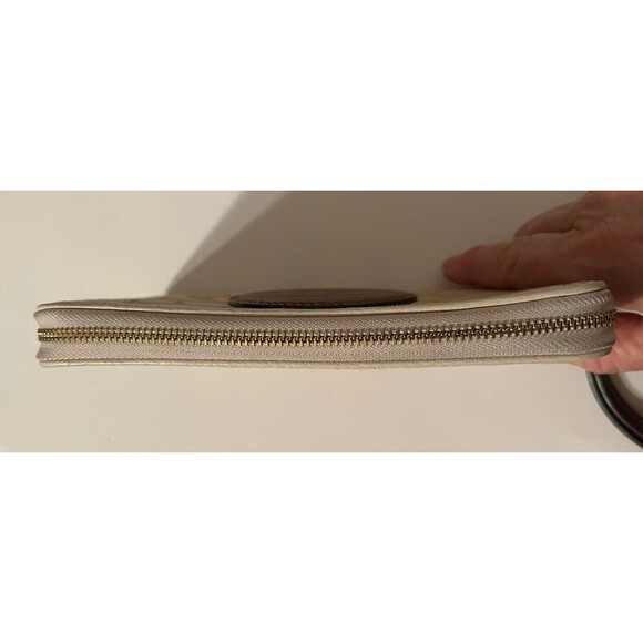 Coach Demsey Phone Wallet Light khaki/wine Multi Signature Jacquard And Leather - Picture 4 of 10